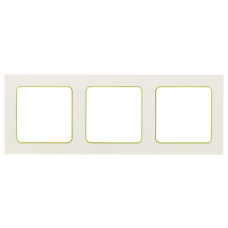 Стокгольм Рамка 3-местная белая с линией цвета зеленый EKF PROxima (EAM-G-302-10)