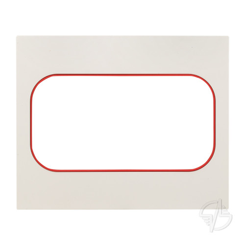 Стокгольм Рамка для розетки 2-местная белая с линией цвета красный EKF PROxima (EYM-G-304-20)