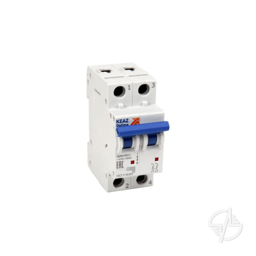Выключатель автоматический двухполюсный 16А C 4,5кА AC OptiDin BM63-2C16-4,5-УХЛ3 КЭАЗ (326803)