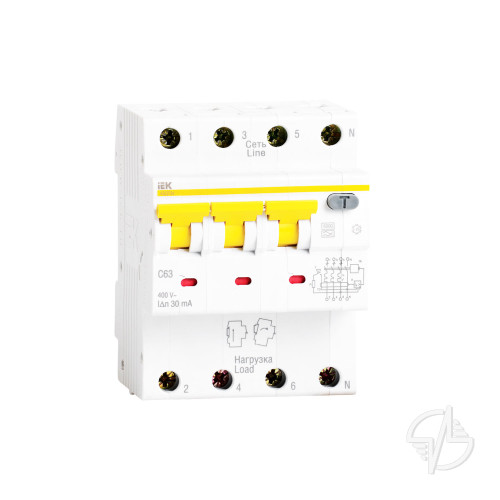 Автоматический выключатель дифференциального тока АВДТ34 C16 30мА IEK
