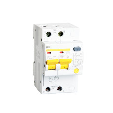 Дифференциальный автоматический выключатель АД12 2Р 16А 30мА IEK Дифференциальный автоматический выключатель АД12 2Р 16А 30мА IEK