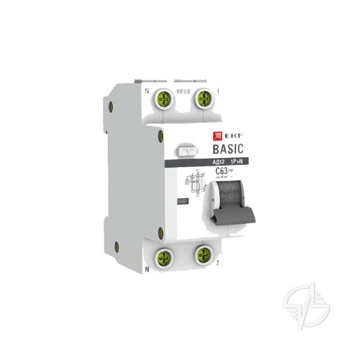 Выключатель автоматический дифференциальный АД-12 1P+N 16А 30мА тип АС х-ка C эл. 4,5кА