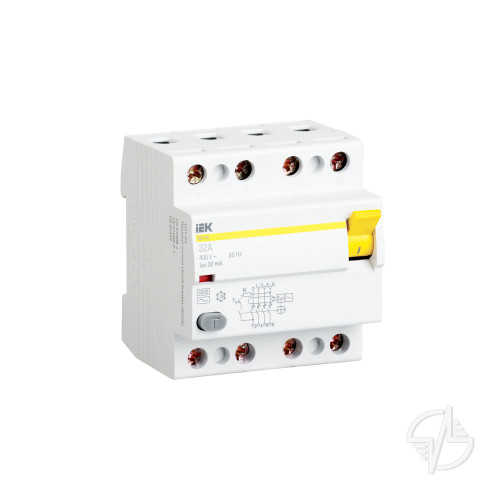 Выключатель дифференциальный (УЗО) ВД1-63 4Р 32А 30мА IEK