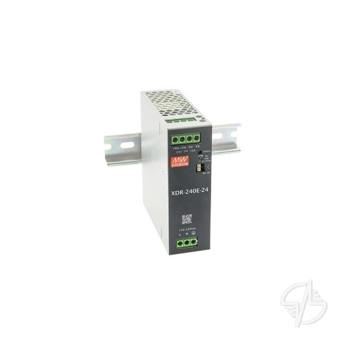 AC-DC, 240Вт, вх.85…264V AC, 47…63Гц 120…370В DC, вых.12В20A (пиковый 26А), рег. вых 12…15В, изол.3000В AC, DC OK, в кожухе на DIN-рейку 40х125.2х116мм,-40…+70°С, 3 года гарантии (XDR-240E-12)