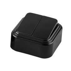 Выключатель STEKKER PSW06-22-20 двухклавишный открытой установки, 250В, 6А, IP20, черный (VA 56-232-Ч) (32745) Выключатель STEKKER PSW06-22-20 двухклавишный открытой установки, 250В, 6А, IP20, черный (VA 56-232-Ч) (32745)