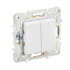 Выключатель 2-клавишный 10А SK-V04W арктический белый IEK Skandy (SK-V20-0-10-K01) Выключатель 2-клавишный 10А SK-V04W арктический белый IEK Skandy (SK-V20-0-10-K01)