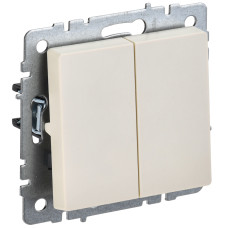 Выключатель двухклавишный 10А ВС10-2-0-БрКр бежевый BRITE (BR-V20-0-10-K10)