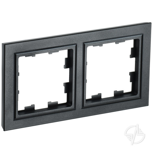 Рамка 2 поста РУ-2-БрЧ черный BRITE (BR-M22-K02)