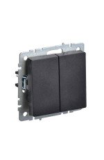 BRITE Выключатель двухклавишный 10А ВС10-2-0-БрЧ черный (BR-V20-0-10-K02)