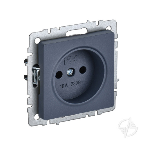 Розетка без заземлен. шторки 10А РС10-1-0-БрМ маренго IEK BRITE (BR-R10-10-K35)