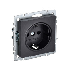 Розетка с заземлением без з. шторок 16А РС11-1-0-БрЧ черный IEK BRITE (BR-R11-16-K02) Розетка с заземлением без з. шторок 16А РС11-1-0-БрЧ черный IEK BRITE (BR-R11-16-K02)