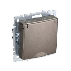 Розетка с заземлением шторки с крышкой 16А IP44 РСбш10-3-44-БрШ шампань IEK BRITE (BR-R16-16-44-K37) Розетка с заземлением шторки с крышкой 16А IP44 РСбш10-3-44-БрШ шампань IEK BRITE (BR-R16-16-44-K37)