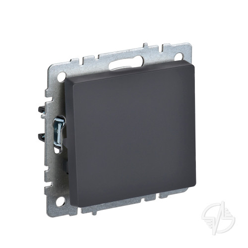 Выключатель одноклавишный проходной 10А ВС10-1-0-БрГ графит IEK BRITE (BR-V12-0-10-K53)