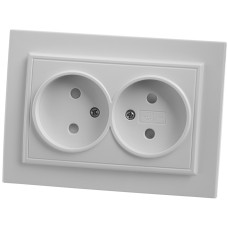 Розетка 2-местная б/з STEKKER, PST10-9013-01, 250В, 10А с защитной шторкой, серия Эрна, белый (39053) Розетка 2-местная б/з STEKKER, PST10-9013-01, 250В, 10А с защитной шторкой, серия Эрна, белый (39053)