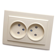 Розетка 2-местная б/з, STEKKER, PST10-9013-02, 250В, 10А с защитной шторкой, серия Эрна, слоновая кость (39239) Розетка 2-местная б/з, STEKKER, PST10-9013-02, 250В, 10А с защитной шторкой, серия Эрна, слоновая кость (39239)