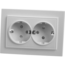 Розетка 2-местная с/з STEKKER, PST16-9014-01, 250В, 16А с защитной шторкой, серия Эрна, белый (39054) Розетка 2-местная с/з STEKKER, PST16-9014-01, 250В, 16А с защитной шторкой, серия Эрна, белый (39054)