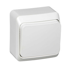 ЭТЮД Выключатель одноклавишный наружный белый сх.1 (BA10-001B)