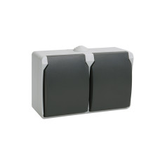 Розетка 2-местная для открытой установки РСб22-3-ФСр с заземляющим контактом ФОРС IP54 IEK (ERS22-K03-16-54-DC) Розетка 2-местная для открытой установки РСб22-3-ФСр с заземляющим контактом ФОРС IP54 IEK (ERS22-K03-16-54-DC)