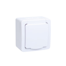 Розетка 2-местная для открытой установки РСб22-3-ГПБб с заземляющим контактом IP54 ГЕРМЕС PLUS (цвет крышки:белый) IEK