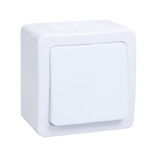 Выключатель 1-клавишный для открытой установки кнопочный ВСк20-1-0-ГПБ IP54 ГЕРМЕС PLUS (цвет клавиши: белый) IEK