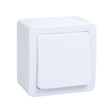 Выключатель 1-клавишный для открытой установки проходной ВСп20-1-0-ГПБ IP54 ГЕРМЕС PLUS (цвет клавиши: белый) IEK