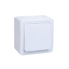 Выключатель 1-клавишный для открытой установки ВС20-1-0-ГПБ IP54 ГЕРМЕС PLUS (цвет клавиши: белый) IEK