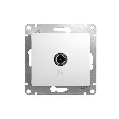 GLOSSA Розетка телевизионная TV одиночная в рамку 1дБ белая (GSL000191)