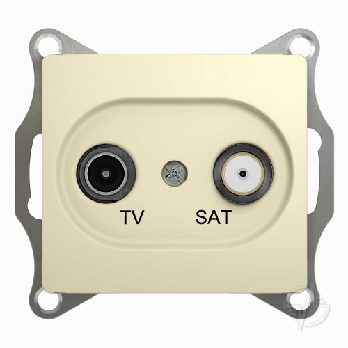 GLOSSA Розетка телевизионная TV-SAT одиночная в рамку 1дБ бежевая (GSL000297)