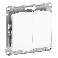 GLOSSA Выключатель двухклавишный в рамку белый сх.5 (GSL000151) GLOSSA Выключатель двухклавишный в рамку белый сх.5 (GSL000151)