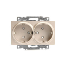 Розетка 2-местная с/з (механизм), STEKKER GLS16-7114-02, 250В, 16А с защитной шторкой, серия Катрин, шампань (39598) Розетка 2-местная с/з (механизм), STEKKER GLS16-7114-02, 250В, 16А с защитной шторкой, серия Катрин, шампань (39598)