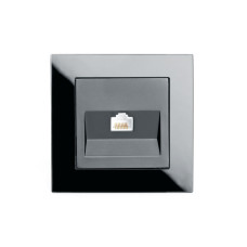 Розетка компьютерная 1-местная RJ-45,STEKKER, GLS00-7007-05, серия Катрин, черный (39510)