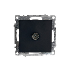 Розетка телевизионная 1-местная (механизм), STEKKER GLS00-7108-05, 75 Ом, 5-862МГц, серия Катрин, черный (39614)