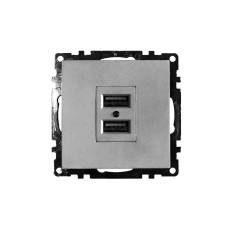Розетка USB 2-местная (механизм), STEKKER GLS10-7115-03, 250B, 2,4А, серия Катрин, серебро (39588) Розетка USB 2-местная (механизм), STEKKER GLS10-7115-03, 250B, 2,4А, серия Катрин, серебро (39588)