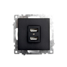 Розетка USB 2-местная (механизм), STEKKER GLS10-7115-05, 250B, 2,4А, серия Катрин, черный (39616) Розетка USB 2-местная (механизм), STEKKER GLS10-7115-05, 250B, 2,4А, серия Катрин, черный (39616)