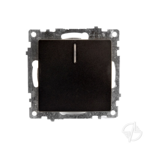 Выключатель 1-клавишный c индикатором (механизм) STEKKER GLS10-7101-05, 250В, 10А, серия Катрин, черный (39605)