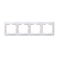 Рамка горизонтальная КВАРТА белая 4 поста (EMK40-K01-DM)	