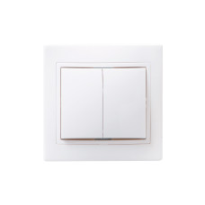 Выключатель 2-клавишный ВС10-2-0-КБ 10А КВАРТА белый IEK