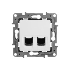 Розетка компьютерная 2 х RJ45 категория 6 UTP белая (672254)