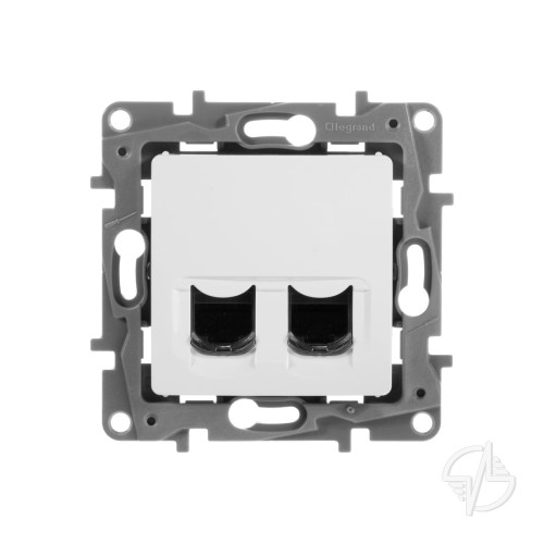 Розетка компьютерная 2 х RJ45 категория 6 UTP белая (672254)