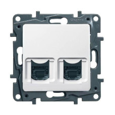 Розетка телефонная+компьютерная RJ11+RJ45 категория 5 UTP белая (672252)