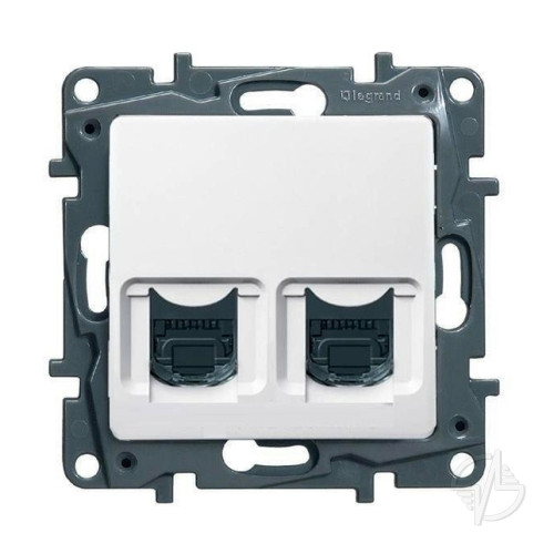 Розетка телефонная+компьютерная RJ11+RJ45 категория 5 UTP белая (672252)
