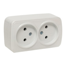 Минск Розетка 2-местная ОП 10А без заземления белая EKF Basic (EGR10-102-10) Минск Розетка 2-местная ОП 10А без заземления белая EKF Basic (EGR10-102-10)