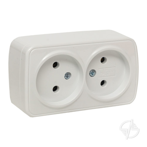Минск Розетка 2-местная ОП 10А без заземления белая EKF Basic (EGR10-102-10) Минск Розетка 2-местная ОП 10А без заземления белая EKF Basic (EGR10-102-10)