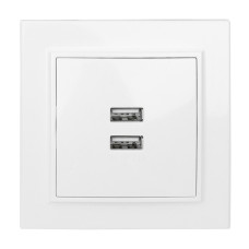 Минск Розетка USB 2-местная СП 2,1А белая EKF (ERR-2USB-100) Минск Розетка USB 2-местная СП 2,1А белая EKF (ERR-2USB-100)