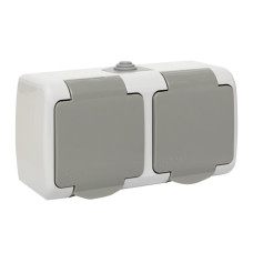 Мурманск Розетка 2-местная 16А с заземлением с крышкой IP54 серый с защитными шторками EKF (EFR16-129-30-54) Мурманск Розетка 2-местная 16А с заземлением с крышкой IP54 серый с защитными шторками EKF (EFR16-129-30-54)