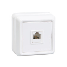 Розетка 1-местная для открытой установки телефонная РТ20-ОБ ОКТАВА белый IEK (ETO10-K01-DC)