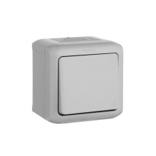 Выключатель одноклавишный, IP44 наружный, двухполюсный, серый (782339) Выключатель одноклавишный, IP44 наружный, двухполюсный, серый (782339)