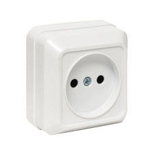Рим Розетка 1-местная 10А без заземления белая EKF (ENR10-022-10) Рим Розетка 1-местная 10А без заземления белая EKF (ENR10-022-10)