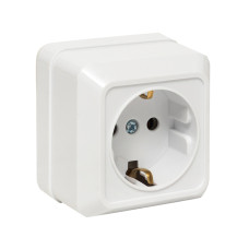 Рим Розетка 1-местная 16А с заземлением белая EKF (ENR16-028-10) Рим Розетка 1-местная 16А с заземлением белая EKF (ENR16-028-10)