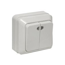 Рим Выключатель 2-клавишный с индикатором 10А белый EKF (ENV10-123-10) Рим Выключатель 2-клавишный с индикатором 10А белый EKF (ENV10-123-10)